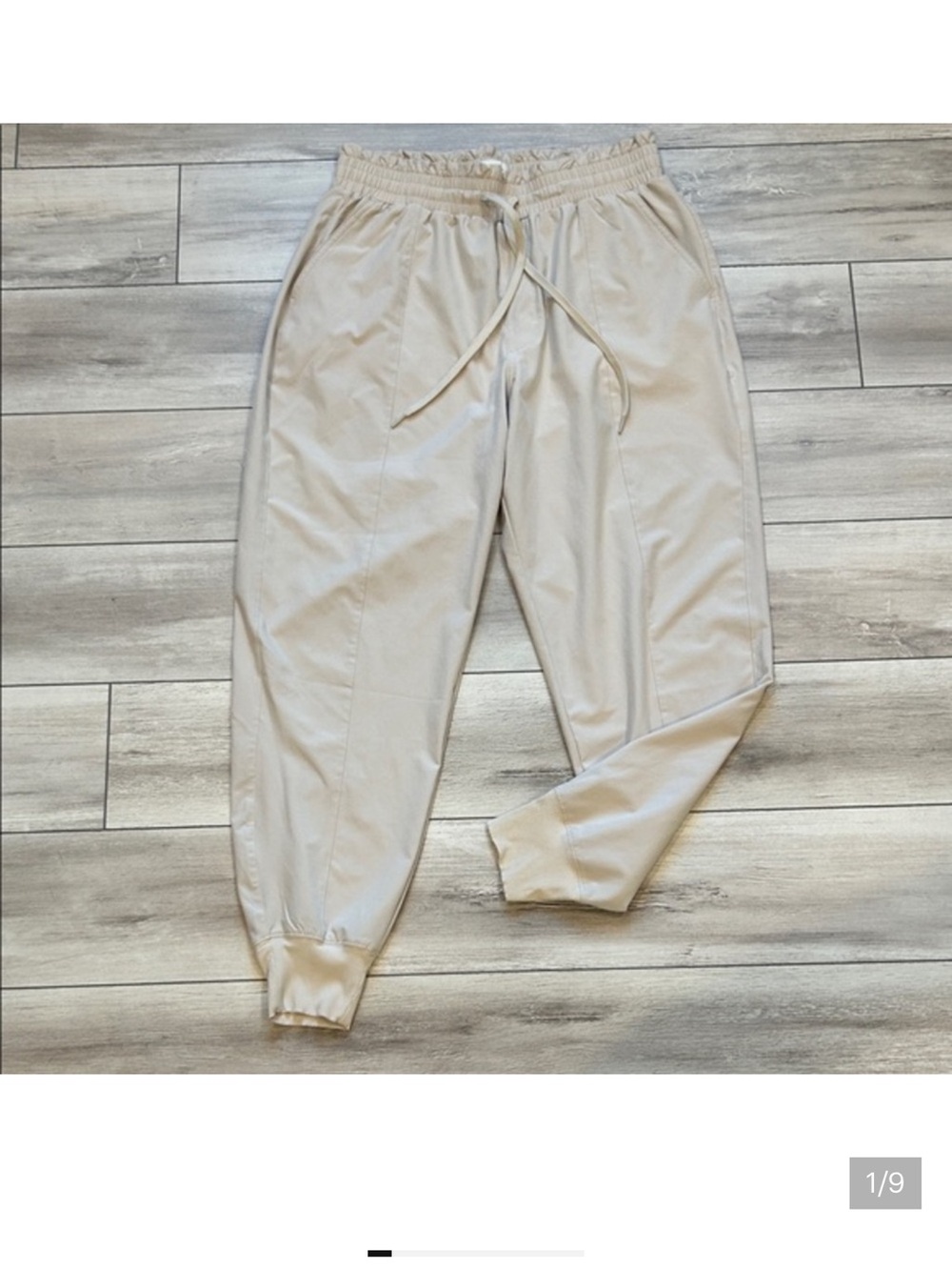 Abercrombie & Fitch Beige elastic waist drawstring pants size large